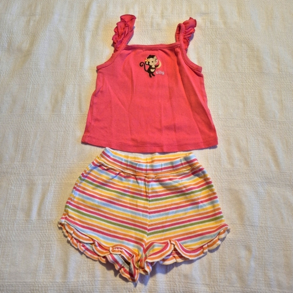 Gymboree girls size 2T Aloha Sunshine tank top & matching shorts EUC